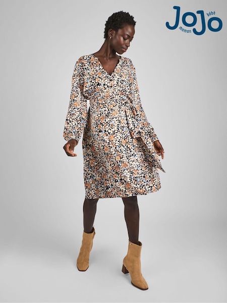JoJo Maman Bébé Floral Blouson Sleeve V-Neck Maternity Mini Dress (B27493) | 73 €