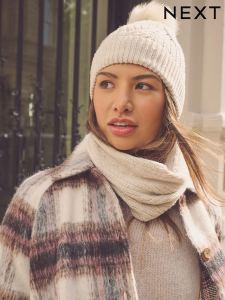 Овсяная каша с серебро блеском - Cable Knit Snood (B27505) | €10