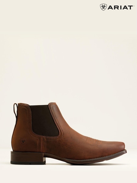 Ariat Booker Ultra Square Toe Western Brown Boots (B27512) | AED873