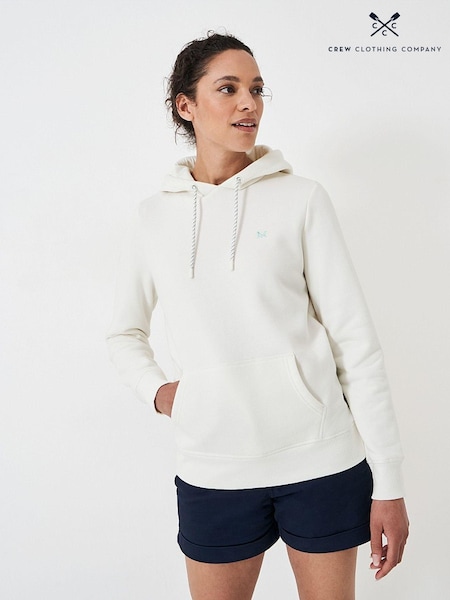 Белый - Crew Clothing Plain Cotton Regular Hoodie (B27546) | €16
