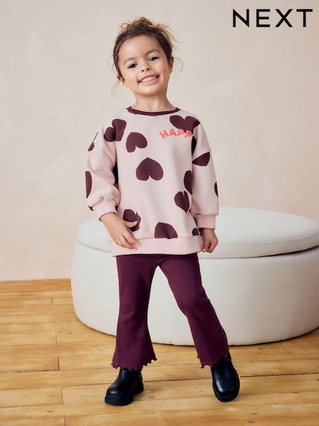 Plum Purple Sweatshirt and Flare Leggings Set (3mths-7yrs) (B27699) | 576 UAH - 741 UAH