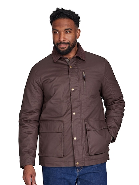 Raging Bull Wax Effect Cord Collar Brown Jacket (B27812) | €100 - €109
