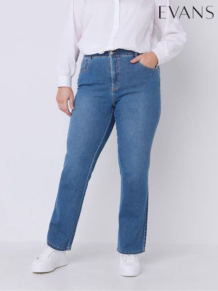 Sininen - Evans Curve Fit Straight Jeans (B27910) | €57