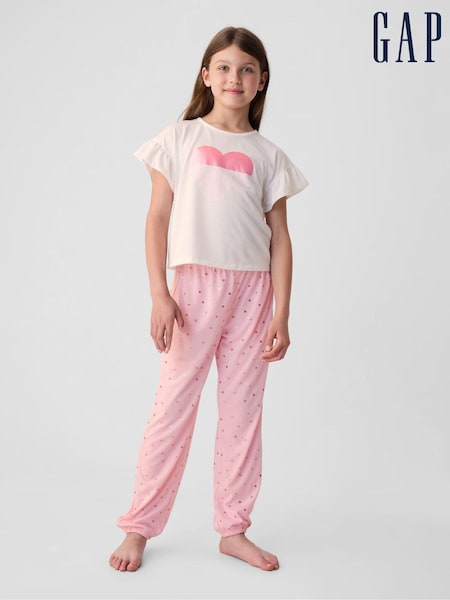 Gap White Graphic Short Sleeve Pyjama Set (4-13yrs) (B27941) | €19.50