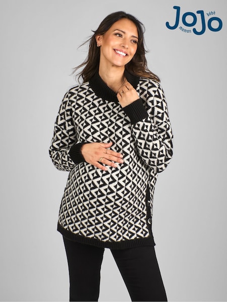 Jojo Maman Bébé Maternity And Nursing Geo Turtle Neck Jumper (B27963) | 313 LEI