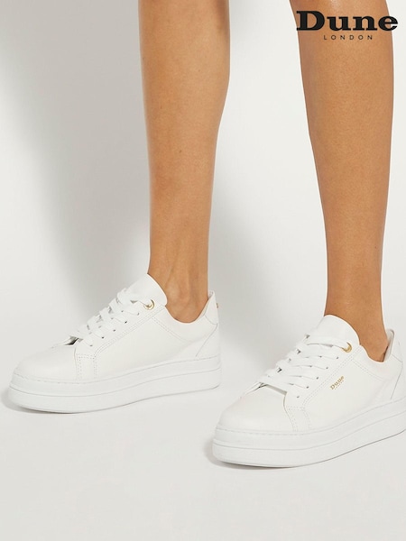Alb - Pantofi sport masivi cu talpă cupă Dune London Est De marcă (B28039) | 354 LEI
