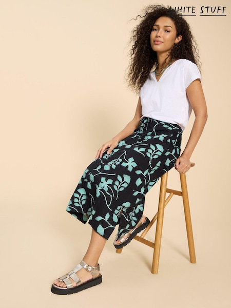 White Stuff Black Linen Blend Elle Skirt (B28042) | €41.50