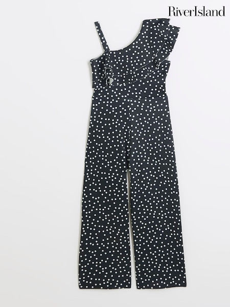 River Island Black Girls Polka Dot Jumpsuit (B28063) | €20