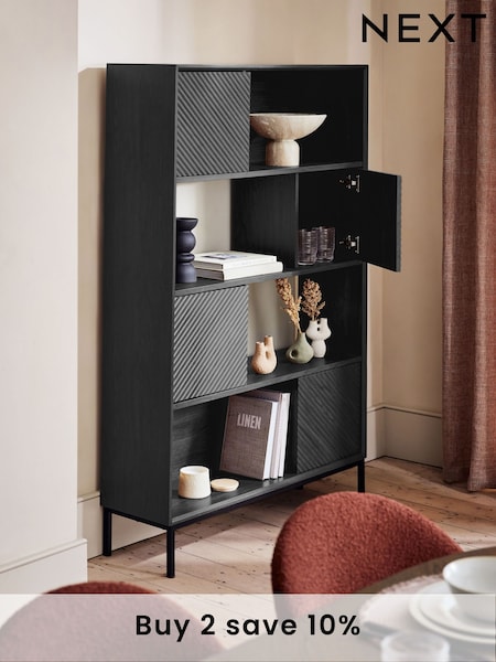 Black Marlow Oak Effect Bookcase (B28162) | €520