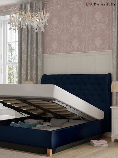 Laura Ashley Annaly Velvet Midnight Navy Chatsworth Ottoman Storage Bed Upholstered (B28179) | €1,071 - €1,323