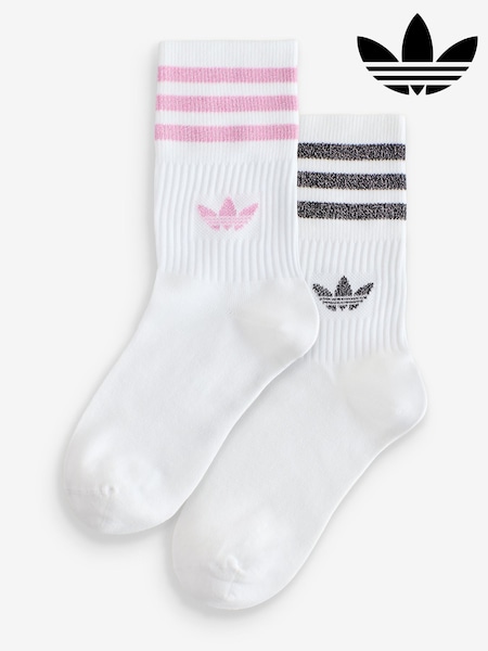 Rosa/blanco - adidas Originals Mid Cut Glitter Crew Socks 2 Pack (B28188) | 18 €
