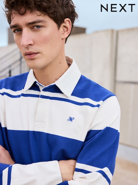 Blue/White Long Sleeve Rugby Shirt (B28191) | €22