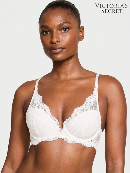 Victoria's Secret Coconut White Half Pad Plunge Lace Bra (B28234) | €52