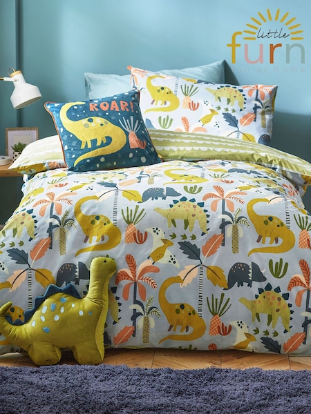 Little Furn Blue Green Dinos Scandi Duvet Cover Set (B28245) | €22 - €37