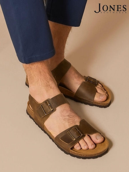 Зеленый - Jones Bootmaker Woburn Leather Brown Sandals (B28256) | €19
