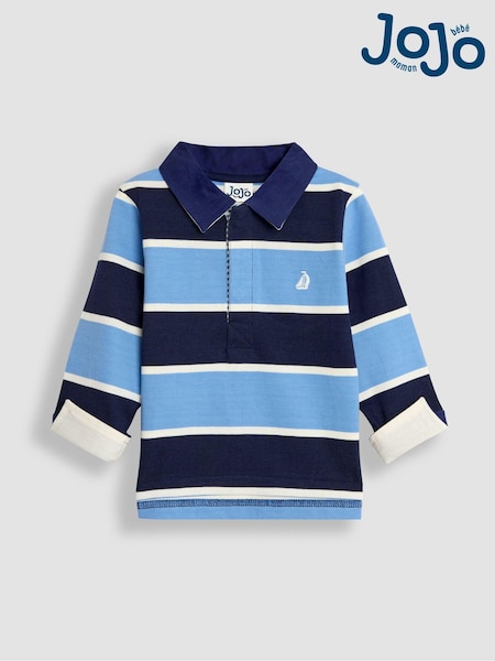 JoJo Maman Bébé Blue Stripe Rugby Top (B28313) | €37