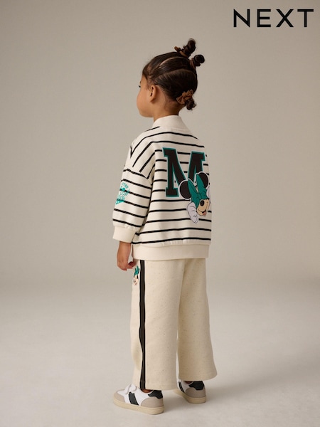 كريم - Mickey Mouse Half Zip Sweatshirt & Wide Leg Joggers Set (3mths-7yrs) (B28328) | ‏109 ر.ق. - ‏129 ر.ق.