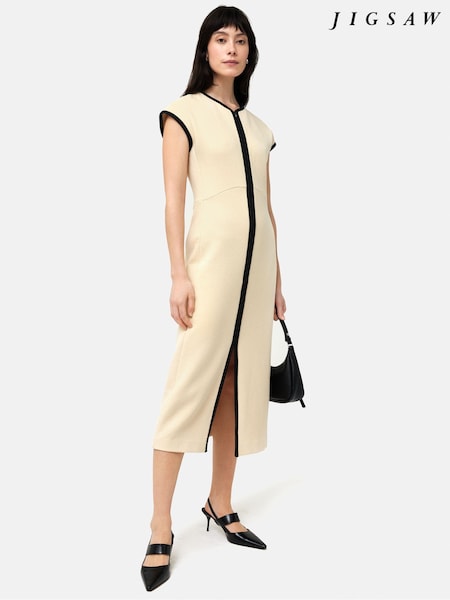 Jigsaw Heavy Crepe Zip Column Dress (B28430) | €79