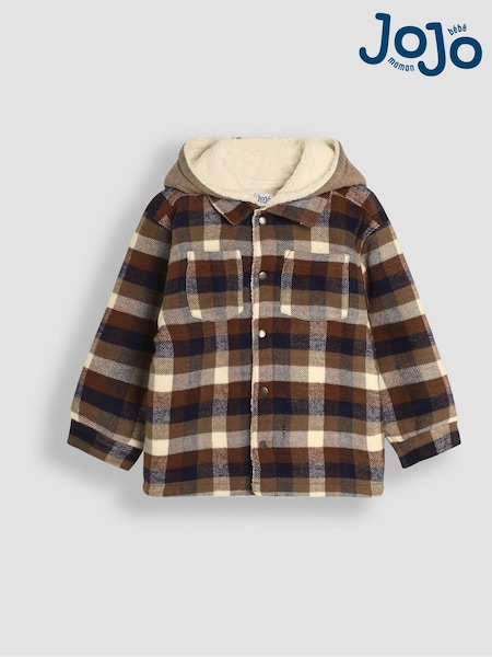 Jojo Maman Bébé Check Hooded Shacket (B28443) | ‏141‏₪