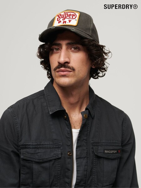 Superdry Black 100% Cotton Graphic Trucker Cap (B28447) | €36