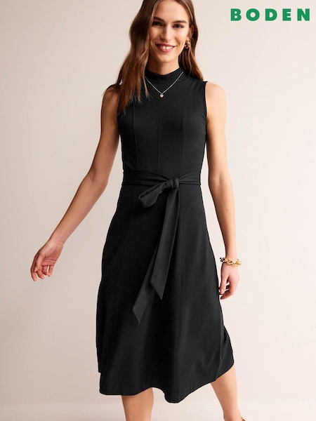 Boden Black Nicola High Neck Ponte Dress (B28487) | €56