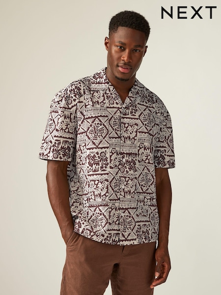 Braun & Weiss - Printed Navajo Style Short Sleeve Shirt (B28513) | 10 €