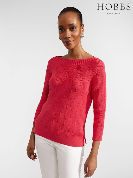 Hobbs Pink 100% Cotton Laney Jumper (B28616) | €54