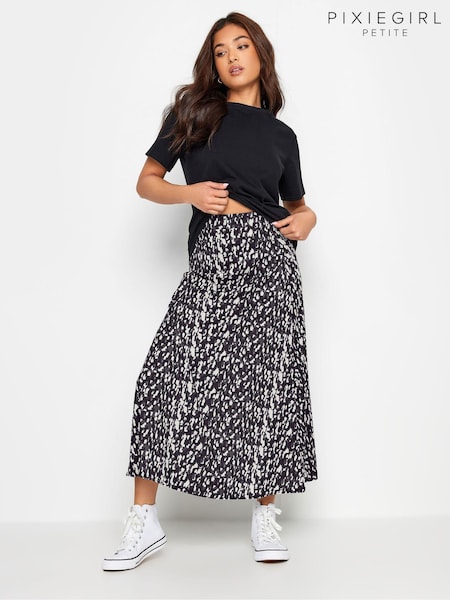 PixieGirl Petite Black Abstract Spot Print Maxi Skirt (B28740) | ₪146