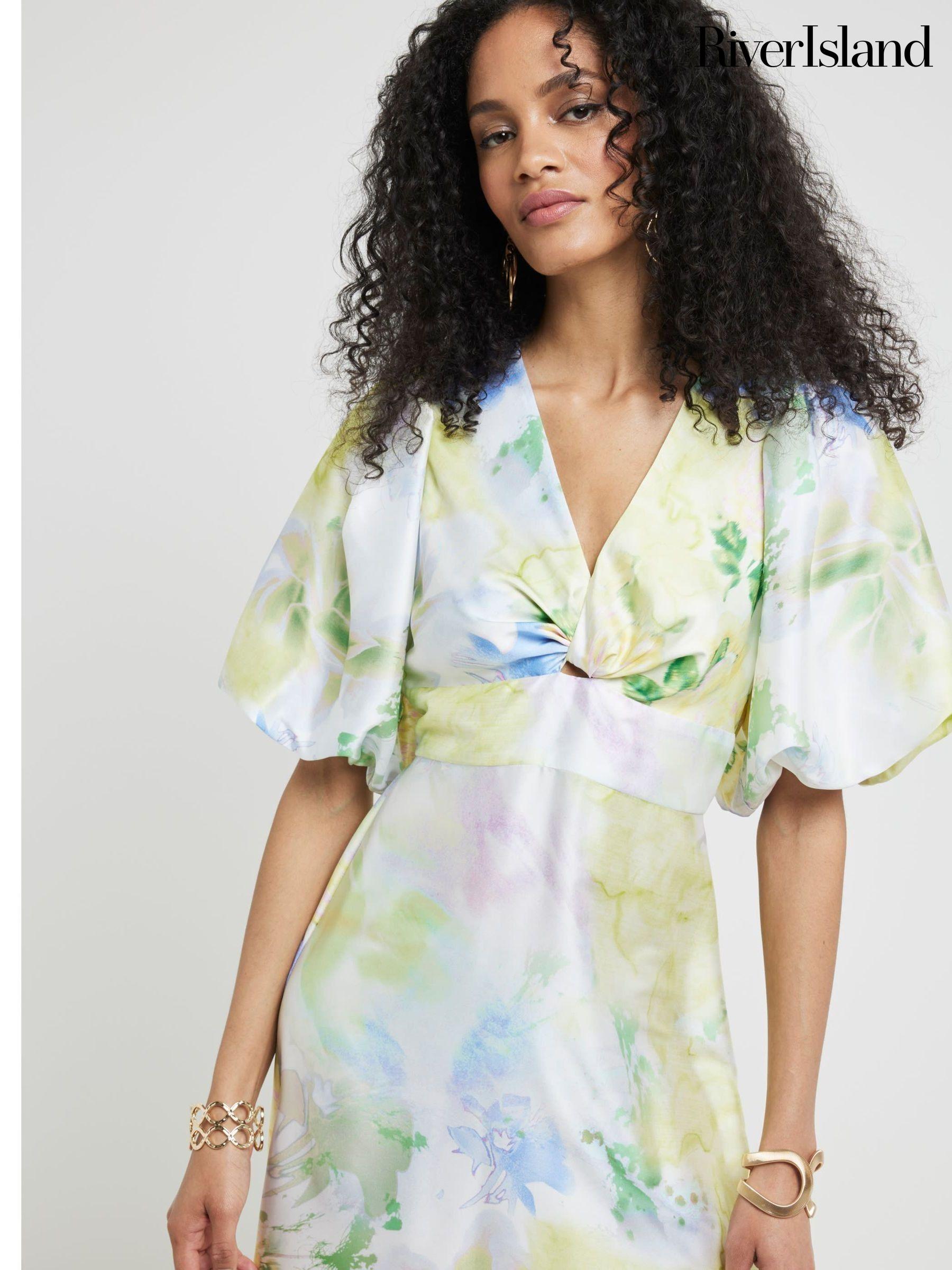 River island yellow spot dress 2025