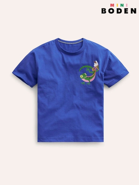Boden Blue Ice Cream Gecko Chest Logo T-Shirt (B28872) | €10.50 - €12