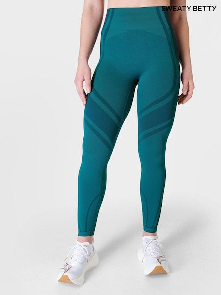 Sweaty Betty Reef Teal Navy Blue Silhouette Sculpt Seamless Workout Leggings (B28897) | €46