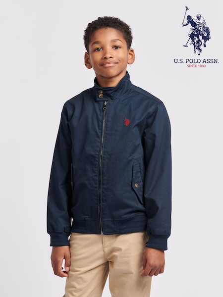 U.S. Polo Assn. Blue Boys 100% Cotton Twill Harrington Jacket (B28902) | €92 - €111