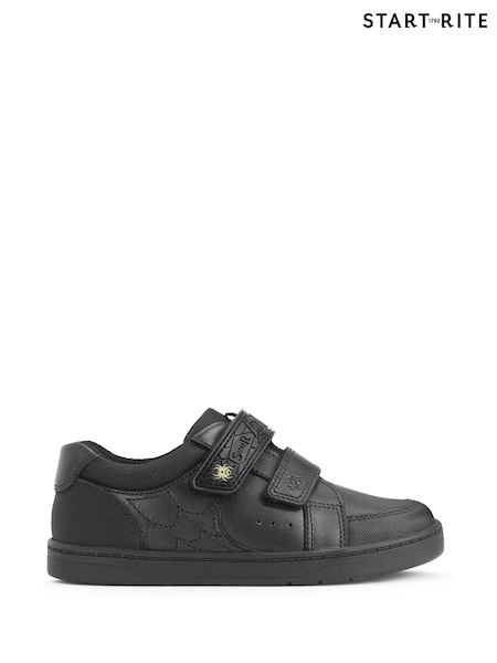 Start-Rite Spider Web Black Leather Double Rip Tape School Shoes (B29037) | 155 zł