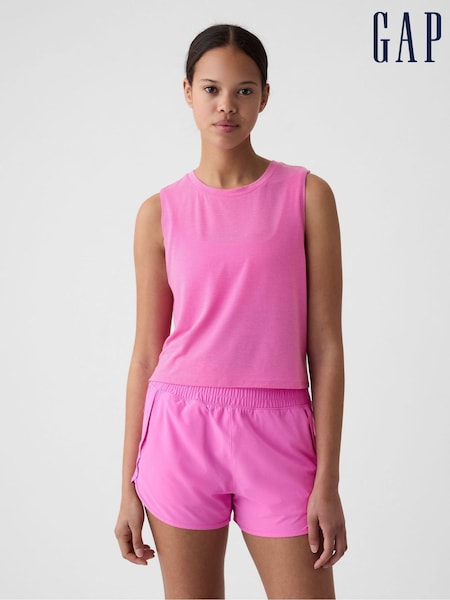 Gap Pink Breathe Cropped Sleeveless Muscle T-Shirt (B29039) | €10.50