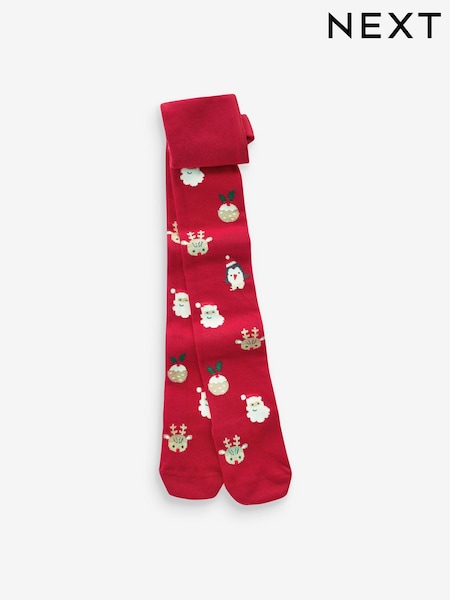 Red Cotton Rich Christmas Character Tights (B29053) | AED19 - AED23