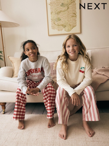 Diseño de Copenhague en rojo - Woven Stripe Pyjamas 2 Pack (3-16yrs) (B29110) | 39 € - 48 €