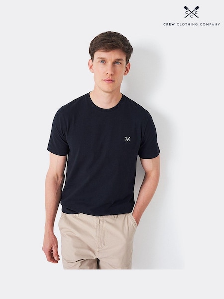 Crew Clothing Dark Blue Ground Plain 100% Cotton Classic T-Shirt (B29169) | 124 QAR