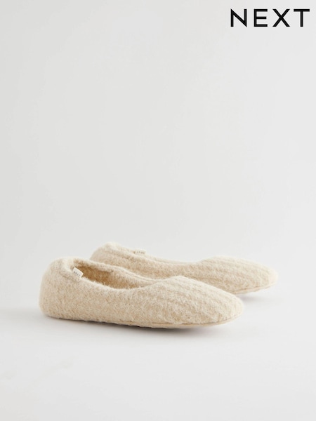 Cream Knitted Ballet Slippers (B29174) | €12