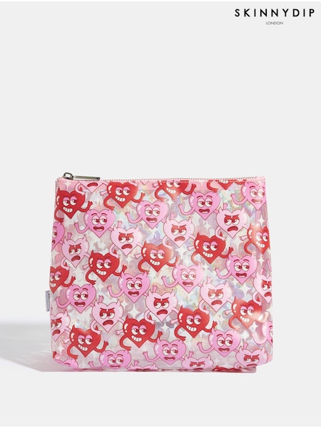 Roz Moody Inimă - Skinnydip Pink Moody Heart Wash Bag (B29204) | 64 LEI