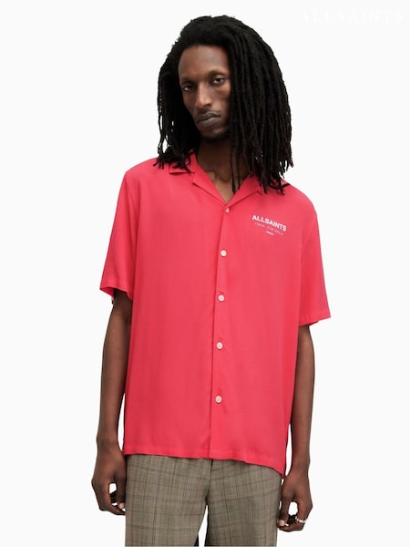 AllSaints Pink Underground Short Sleeve Shirt (B29346) | €63