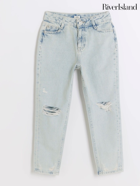 River Island Blue Mom Girls Light Wash Jeans (B29383) | € 10 - € 13