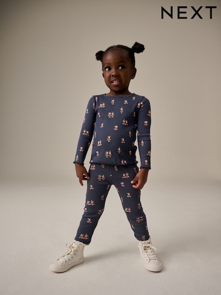 Navy Bunny Cotton Rich Long Sleeve Rib T-Shirt (3mths-7yrs) (B29464) | AED14 - AED21