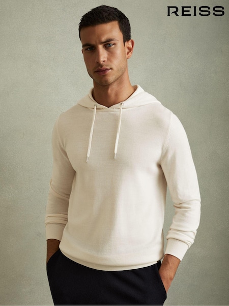 Reiss Snow Holland Merino Wool Drawstring Hoodie (B29470) | €140