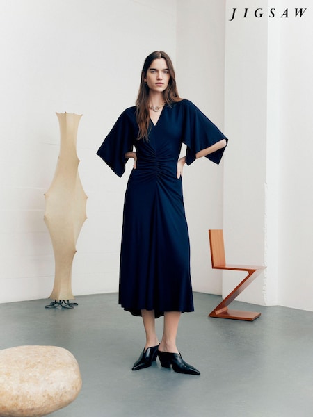 Jigsaw Blue Crepe Handkerchief Dress (B29863) | €95