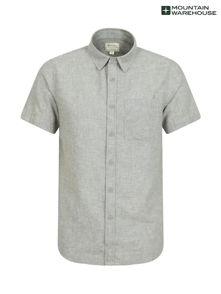 Mountain Warehouse Green Lowe Mens Cotton-Linen Shirt (B29941) | €40