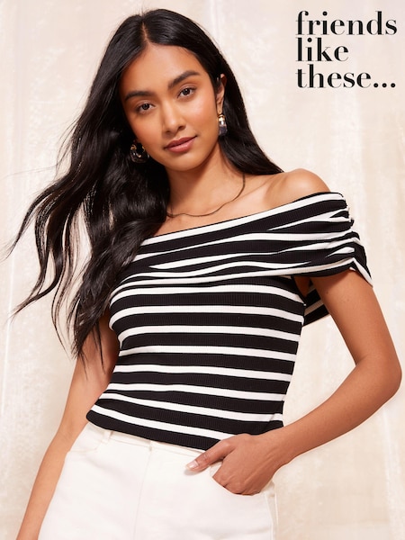 Friends Like These Stripe Bardot Top (B30005) | 14 €