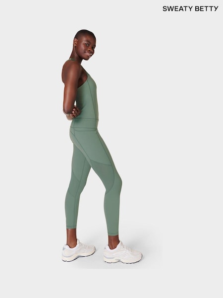 Sweaty Betty Cool Forest Green 7/8 Length Aerial Core Workout Leggings (B30131) | €51