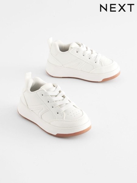 White Brite Wide Fit (G) Elastic Lace Trainers (B30158) | R$ 175 - R$ 195