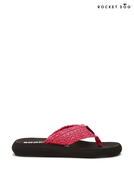 Vaaleanpunainen - Rocket Dog 100% Cotton Spotlight Lima Crochet Fabric Sandals (B30223) | €38