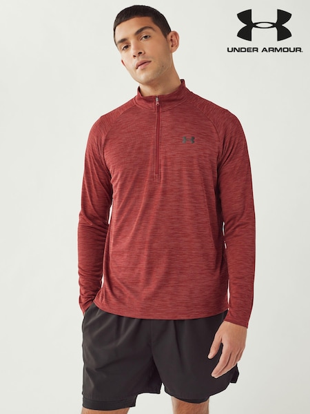 Under Armour Red Tech Textured Quarter Zip Sweat Top (B30314) | €26